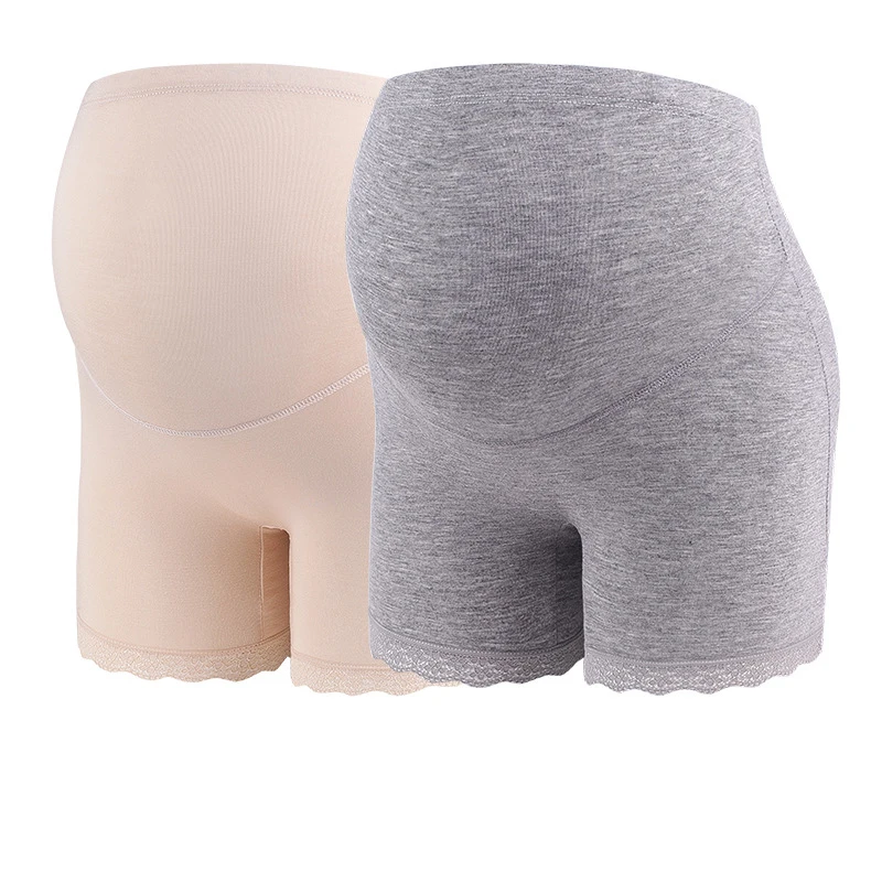 2-Pieces Lace Pregnant Flat Stomach Lift Pants Low& High-waist Seamless Underwear Breathable Cotton Pregnant Women Safety Pants