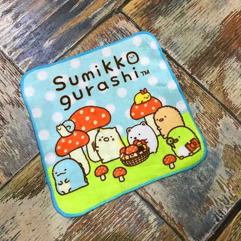 16x16cm Sumikko Gurashi Anime Bath Towels Square Cotton Handkerchief Soft Face Towel Cartoon Printed Washcloth For Kids Baby New 4