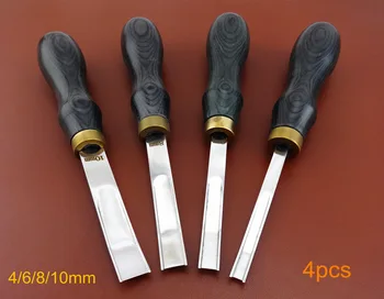 

4pcs 4/6/8/10mm French Style Leather Craft Edge Beveler Skiver Edger Gouges Cutter Tool Set - Knife Groover Punch Chisel Carving
