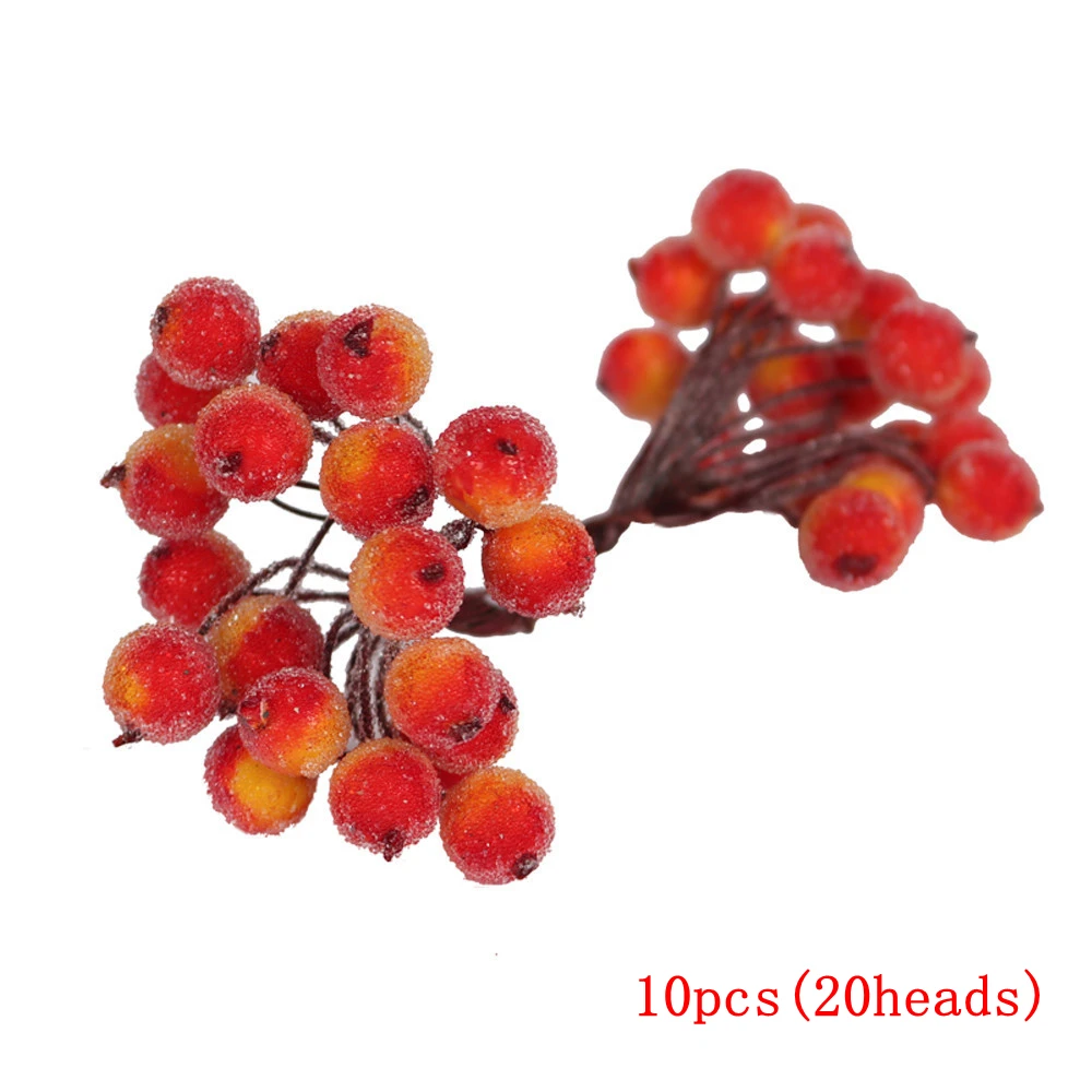 thumbnail image 1 of 5/10/12 piezas de mini estambres de flores artificiales de frutas, cerezas, bayas de perlas de plástico para Navidad, caja de regalo de bricolaje para bodas, corona decorada, 1 of 5