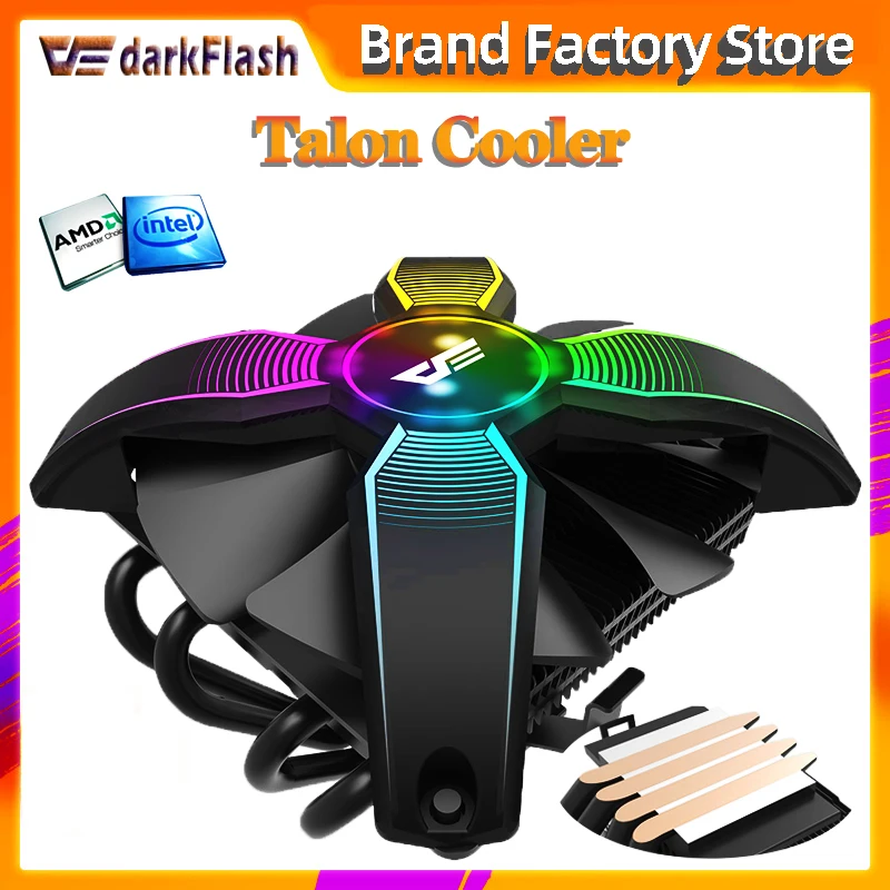 darkFlash Aigo Computer Case CPU Cooler Radiator 4 copper tube Processor Cooler CPU Cooler Cooling Fan for Intel AM2/AM3/AM4|Fans & Cooling| - AliExpress