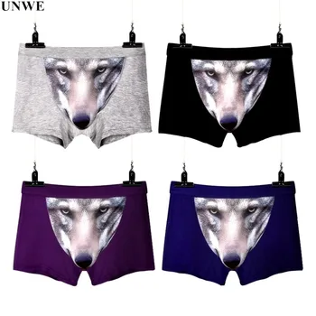

Wolf Boxer Shorts Cartoon Underwear Men Boxers Modal Underwear Bamboo Fiber U Pouch Bulge Sexy Boxershorts Breathable 4 Pieces