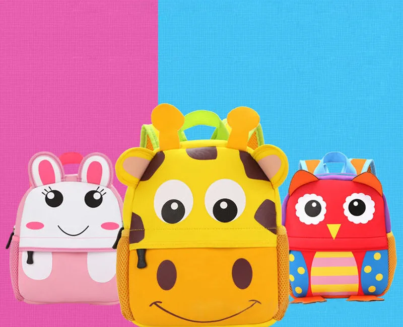 Милые школьные сумки для детей ясельного возраста рюкзак в Детский сад Дети Девочки Мальчики школьный 3D Прекрасный мультфильм животных сумка