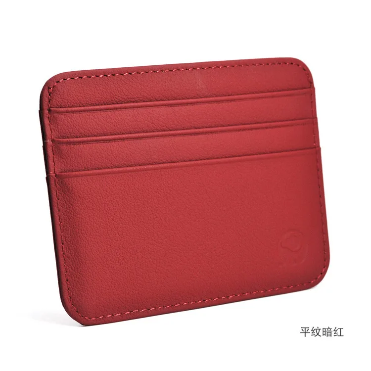 Portacarte In Vera Pelle Di Vacchetta - 7 Slot Per Carte, Ultra Piatto, Minimalista, Per Taschini - Foto 3