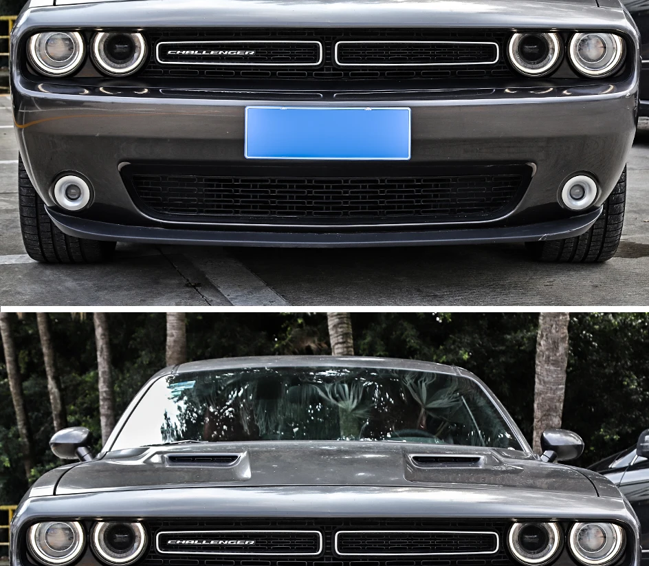 Колпаки SHINEKA для Dodge Challenger, автомобильный передний противотуманный светильник, декоративная рамка, кольцевая крышка, наклейки для Dodge Challenger