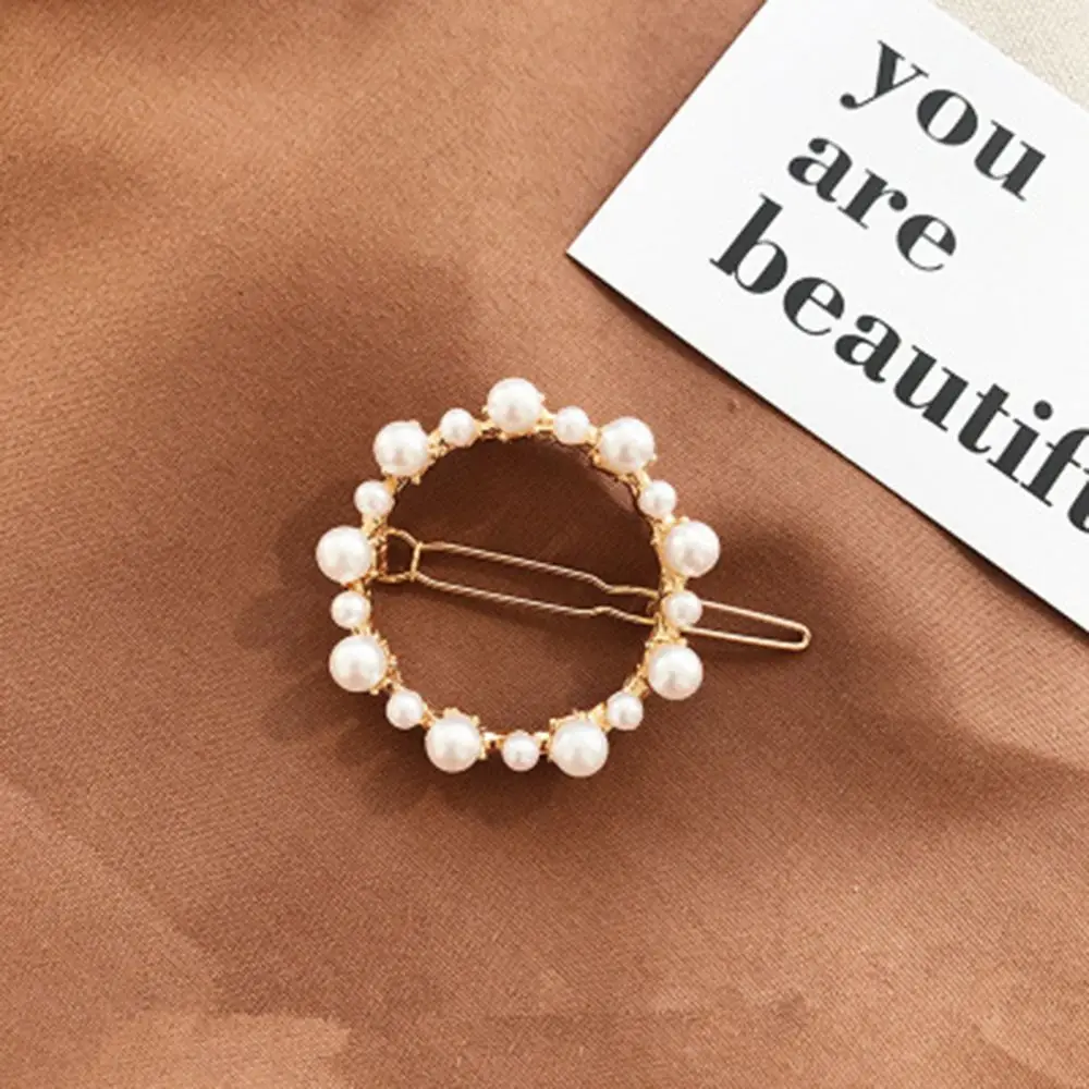 Elegant Temperament Pearl Hairpin Korean Chic Wind Retro Bow Edge Clip Bangs Clip Hairpin Top Clip Hair Accessories