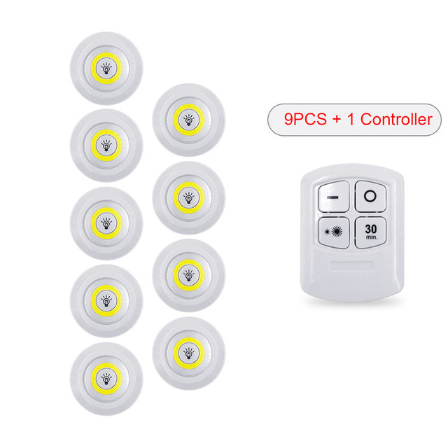 5W LED  Wardrobe Light Adjustable Remote Control Push Button Showcase Lamp For Stairs Kitchen Bathroom Wardrobe Night Light