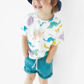 

Summer Baby Boys Short Sleeve Clothes Set Kids Children Cotton Tshirt Sets Cartoon O-neck Casual Toddler Baby Boy Clothing Set