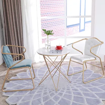 

Nordic New Back Armchair Dining Chair Modern Customized Chairs Household Make Up Chair Restaurant Leisure Living Room Chair