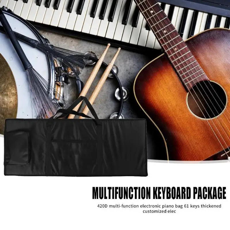 Горячая Распродажа, сумка для электронной клавиатуры, переносная, черная, 61 клавиша, инструмент, сумка для клавиатуры, водонепроницаемый чехол, чехол для электронных органов