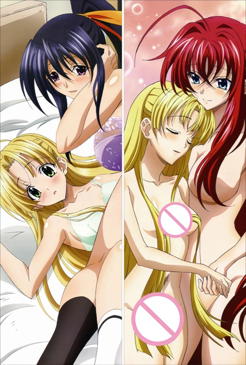 Аниме старшеклассница DxD Dakimakura Чехол с красными волосами Rias Gremory Bolster чехол Akeno Himejima& Toujou Koneko длинный Чехол для подушки - Цвет: S4