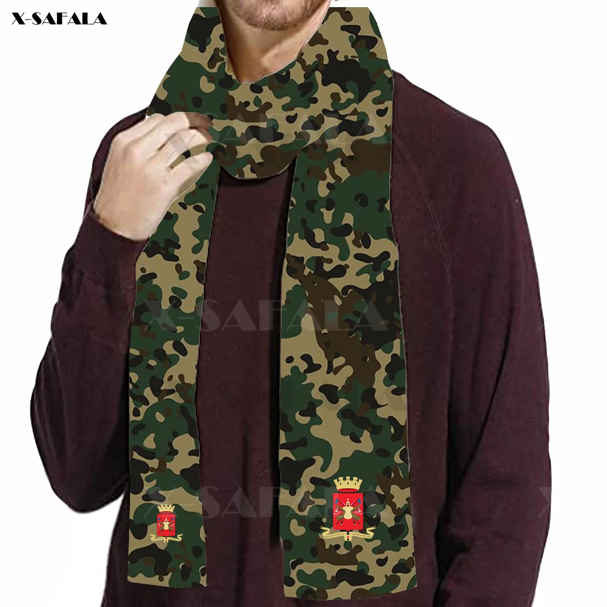 French Army Camouflage  3D Printed Scarf Long Scarves Shawl Muffler Men's Gift 100% Pure Cashmere Feel Super Soft paul smith scarves