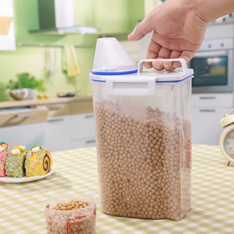 Портативный пластиковый диспенсер для зерновых культур коробка для хранения кухня еда зерно риса контейнер