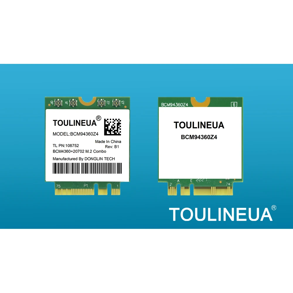 

Сетевая карта BCM94360Z4, 1300 Мбит/с, BT4.0, BCM4360, M.2, Wi-Fi, для ноутбука, настольного компьютера, Поддержка Mac dw1830, dw1560, BCM4352, BCM94360CD