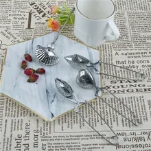 Ситечко для заварки чая из нержавеющей стали с длинной ручкой, фильтр для заварки чая, модный сетчатый фильтр для чайных шариков