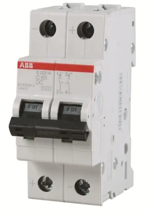 

S202M-C4DC 2TAZ112200R0044 10120674 2P | 4A | C | 10kA миниатюрный автоматический выключатель