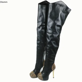 pointed toe thigh high boots