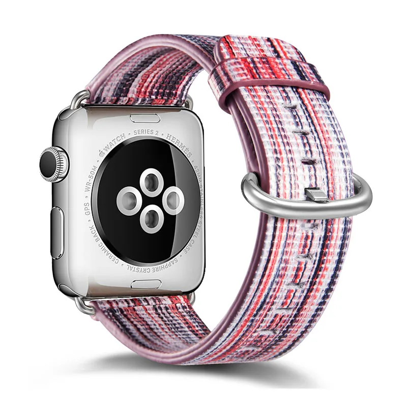 E Кожаный ремешок для наручных часов Apple Watch 4 ремешок 42 мм/44 мм Принт с цветком correa наручных часов iwatch серии 4/3/2/1 40 мм/38 мм браслет на запястье ремень - Цвет ремешка: E