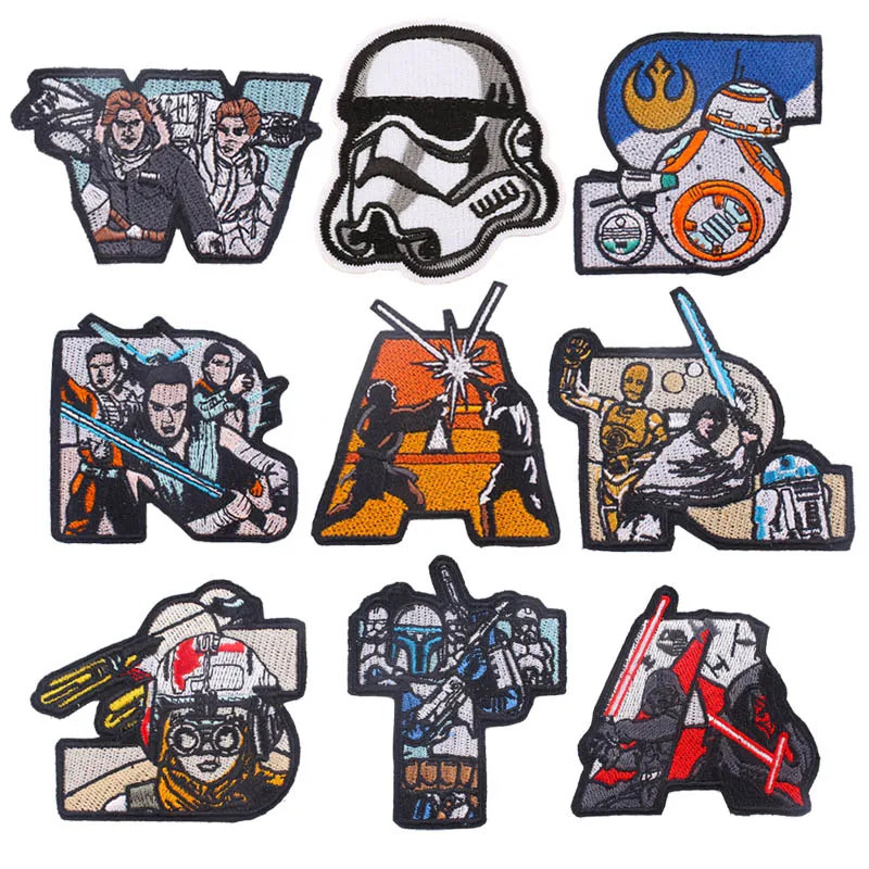 

Star Wars New Arrival Iron-On Clothing Patches Appliqued Decoration Stripes For Jeans Decal Stickers On Fabric Embroidered Patch