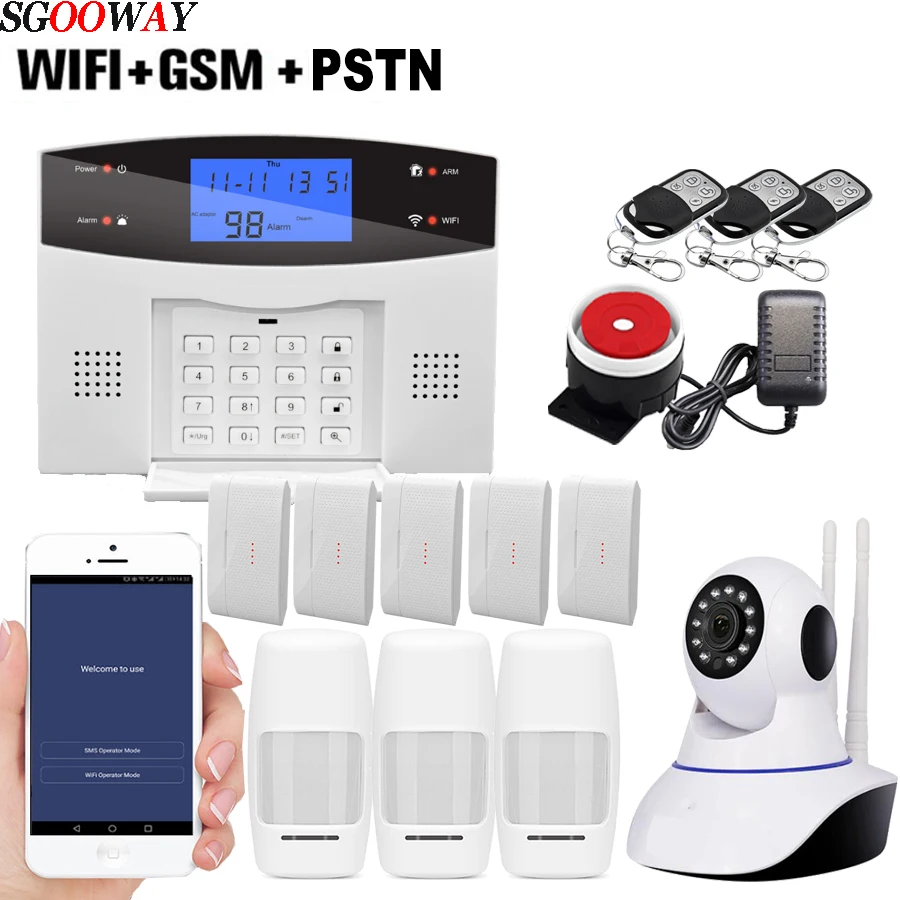 Беспроводная сигнализация Sgooway с поддержкой Wi Fi GSM PSTN|Комплекты для сигнализации|
