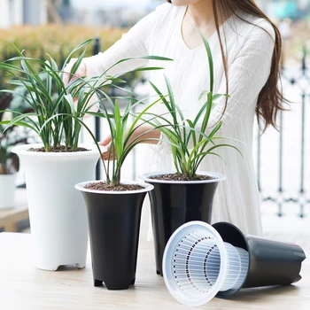 

Meshpot Double Layer Flower Pot Plastic Garden Pot Planter Container/Box Home Decoration,Good Air Movement,Root Control Patent
