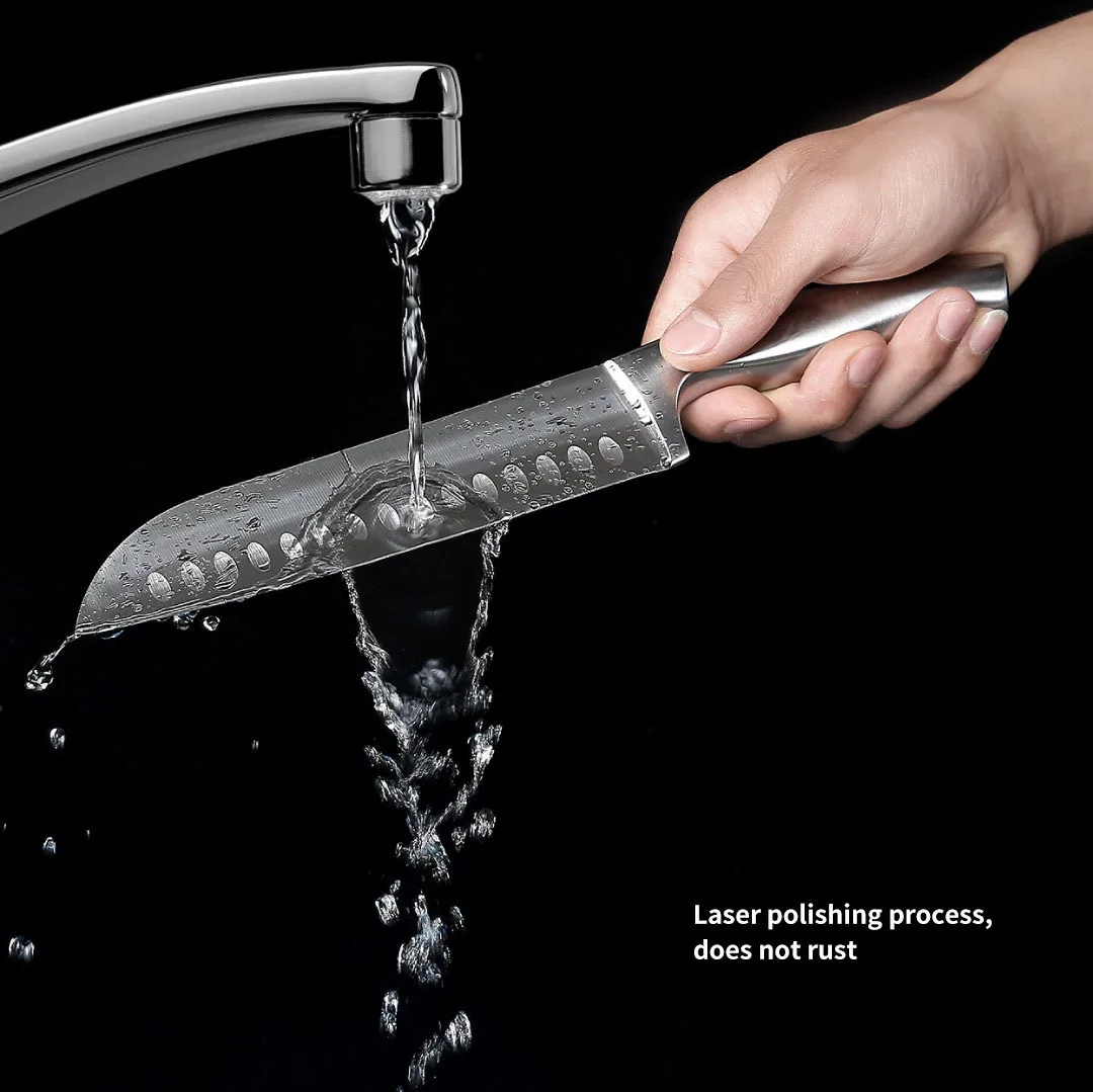 Xiaomi German DIN Molybdenum Vanadium Steel Knife Set 6 pieces Extreme Wear-resistant, Long-lasting Sharp Steel Knife Set With Knife Seat