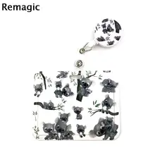 

Cute Animal Koala Lovely Key Fashion Women Card Holder Lanyard Colorful Retractable Badge Reel Nurse Doctor Student Exhibition