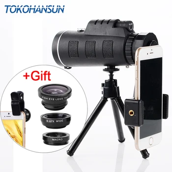 

TOKOHANSUN 40x60 Phone Camera Telephoto Lens Universal 40x Zoom Telescope Lens selfie Tripod for iPhone Samsung Smartphones