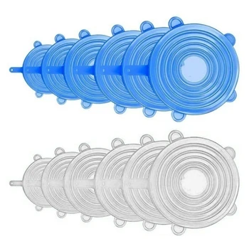 

12pcs/set Fresh-keeping Cover Food Seal Wrap Elastic Silicone Stretch Lids
