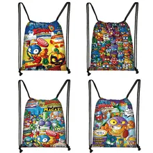 Сумка на шнурке с мультипликационным принтом Super Zings, сумки для хранения для мальчиков и девочек, Подростковый Повседневный Рюкзак, Детская сумка для книг, подарок