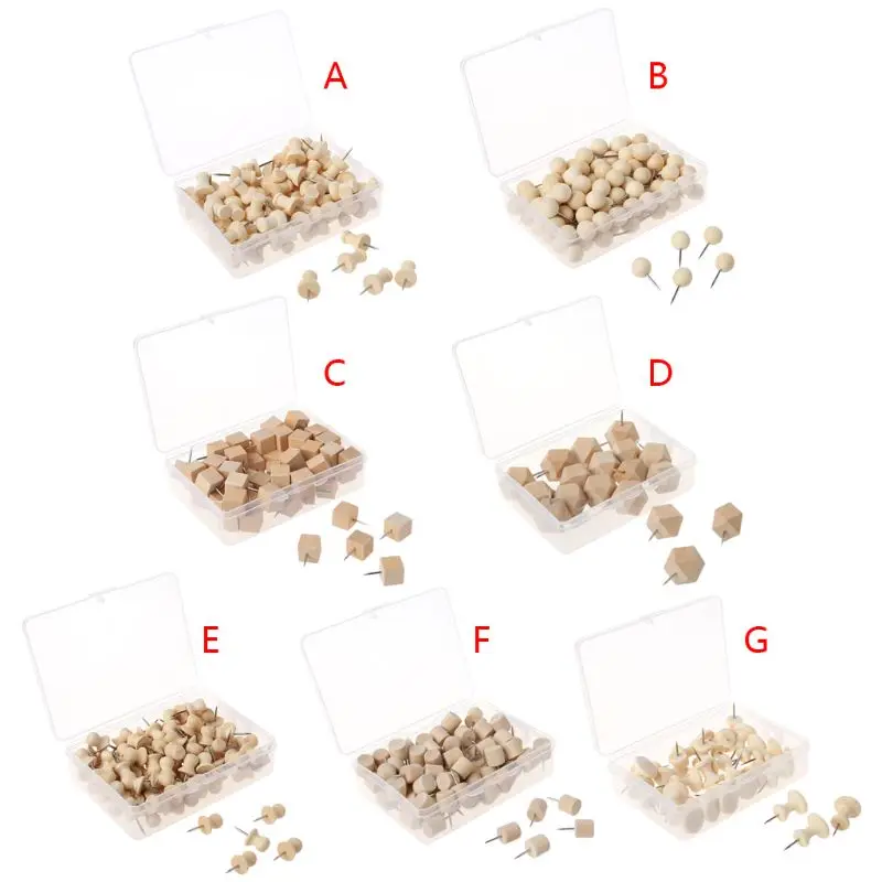 Chinchetas de madera para dibujo, alfileres de pared de fotos, suministro escolar para uñas, envío directo