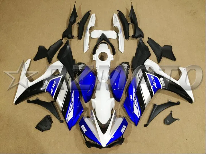 Качество OEM Новое впрыска ABS Полный комплект обтекателя, пригодный для YAMAHA R3 R25, 14, 15, 16, 17, изготовленный на заказ сине-белые хорошее