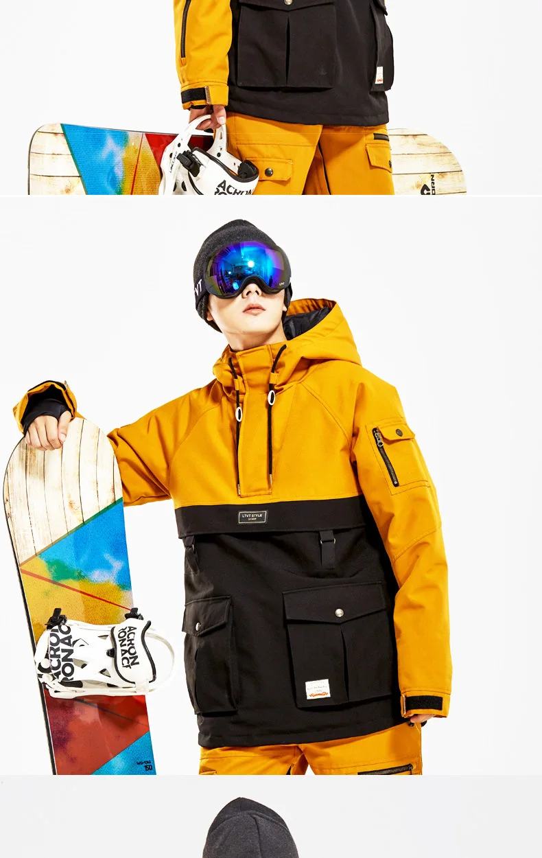 Стиль Одежда для сноубординга Мужская WO мужской зимний костюм Толстый водонепроницаемый двойной пластины лыжный костюм