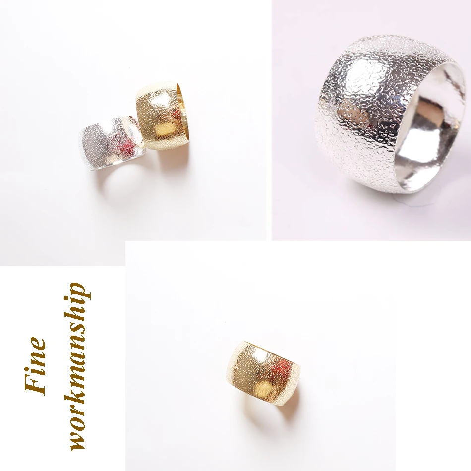 Metal Napkin Rings 4PCS for Dining Room Family Dinner Table Decor