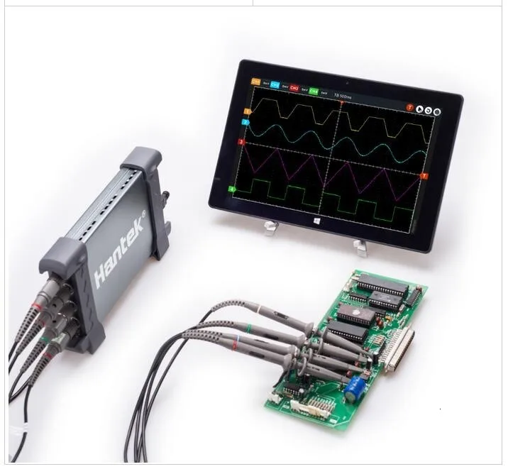 Hantek 6074BC usb-осциллограф для ПК 4 цифровой Каналы 70 МГц полоса пропускания 1GSa/s 2 мВ-10 V/DIV Входная чувствительность прямые продажи с фабрики