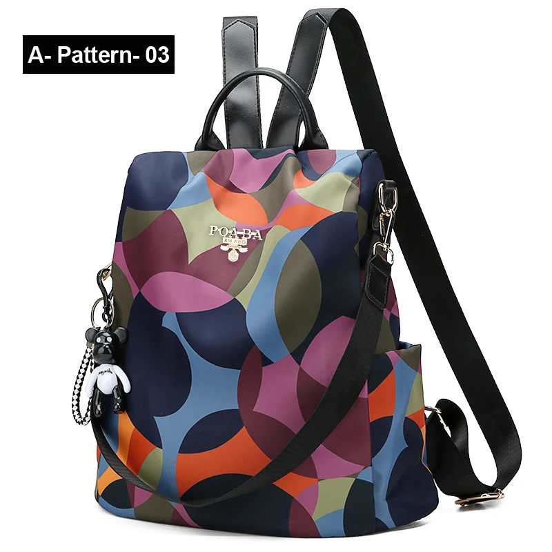 A-Pattern-03 Новинка, женский рюкзак, Оксфорд, многофункциональный, рюкзак, Повседневный, Противоугонный, рюкзак для девочек-подростков, школьный ранец,, Sac A Dos mochila - Цвет: A-Pattern-03