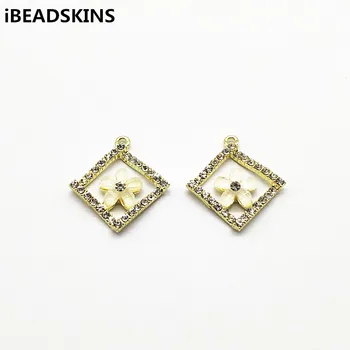 

New arrival! 26x23mm 50pcs Rhinestone/Resin Square Shape charm for Jewelry Findings Earrings parts,hand Made Jewelry DIY