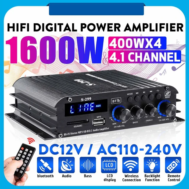 Amplificador Digital de Audio para el hogar, dispositivo de Audio de graves  de 1000W, con Bluetooth, Hifi, FM, USB, SD, LED, para altavoces Subwoofer  de 110V y 220V - AliExpress