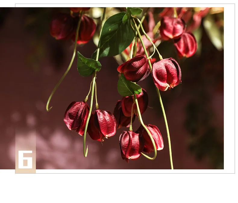 JAROWN Artificial Fake Flower Lantern Flower Vine Wedding Ceiling DIY Bouquet Decorative Home Hanging Decoration (20)