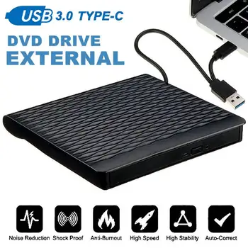 

Type C USB 3.0 External CD DVD Drive Optical Drive for Laptop Desktop Windows Portable Slim DVD-RW Burner Player Writer Rewriter
