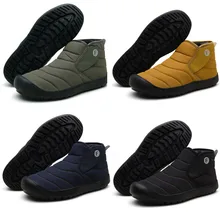 Мужская бархатная теплая уличная спортивная обувь; нескользящие Водонепроницаемые зимние хлопковые ботинки; Легкая водонепроницаемая зимняя хлопковая обувь