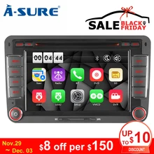 A-Sure 2 Din Авто Радио навигатор с GPS, DVD для Volkswagen VW Golf/Polo/Tiguan/Passat/b7/b6/SEAT/leon/Skoda/Octavia автомобиль Multimedi