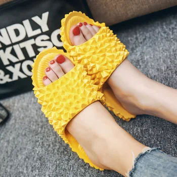 

Spot Guarantee Thick Durian Women's Slippers Beach Shoes Fruit Slippers Butter Yellow Dormitory Girl Student comfortable