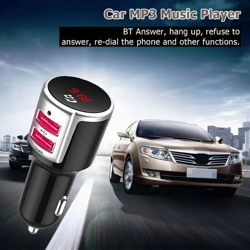 BC33 Bluetooth fm-передатчик Hands-free MP3-плеер QC3.0 USB Автомобильное зарядное устройство