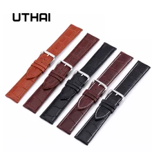Watch-Band Straps UTHAI Colors Genuine-Leather High-Quality Z08 10-24mm Brown