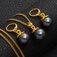 Anniyo Гавайское Жемчужное ожерелье серьги набор украшений для женщин девочек Микронезия Chuuk Marshallese Гавайские Кирибати подарки#221506