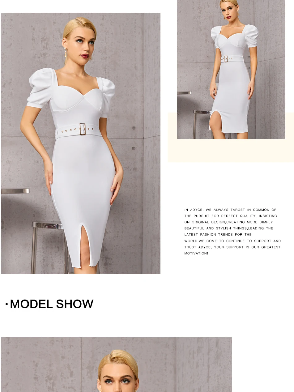 Adyce Black Short Puff Sleeve Club Bandage Dress For Women Sexy 2021 New Summer V Neck Belt Celebrity Runway Party Outfit Dress Adyce Black Short Puff Sleeve Club Bandage Dress For Women Sexy 2021 New Summer V Neck Belt Celebrity Runway Party Outfit Dress