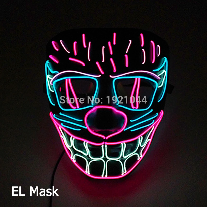 Декоративная маска для Хэллоуина, неоновая, со светодиодсветильник кой ...