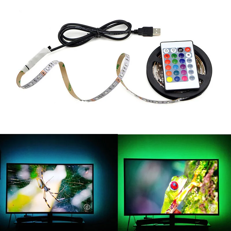 Светодиодная лента 5 В с питанием от USB RGB подсветкой неоновая лампа 50 см 1 м 2 3 4 ИК