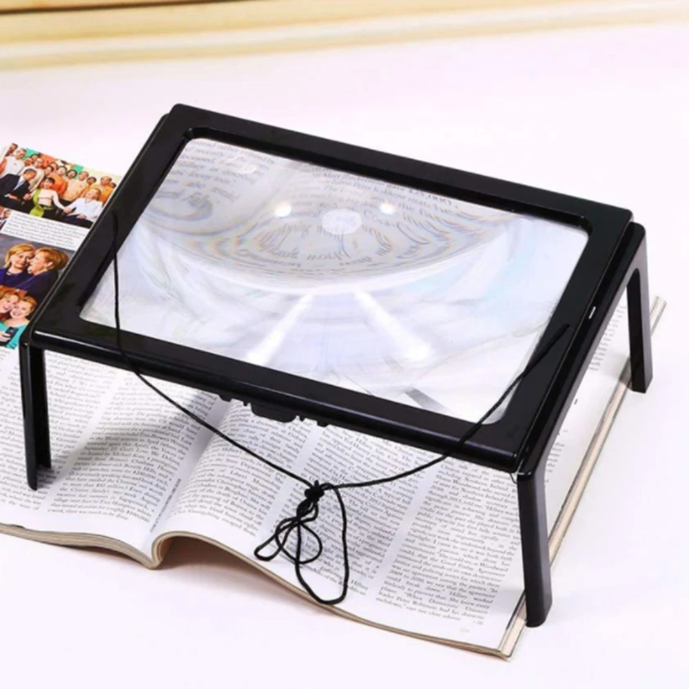 

Read Magnifier Full Page Optical Magnifying Foldable LED Lens Desk Magnifying Glass